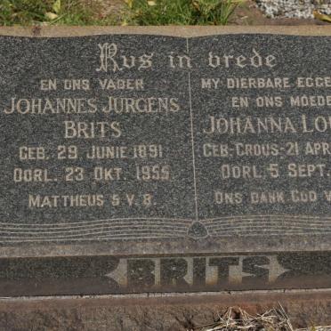BRITS Johannes Jurgens 1891-1955 &amp; Johanna Louisa CROUS 1889-1954