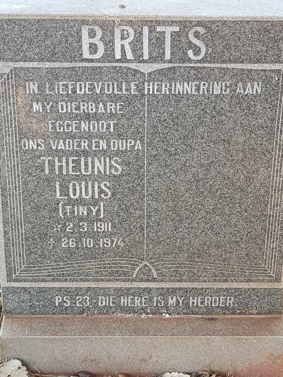 BRITS Theunis Louis 1911-1974