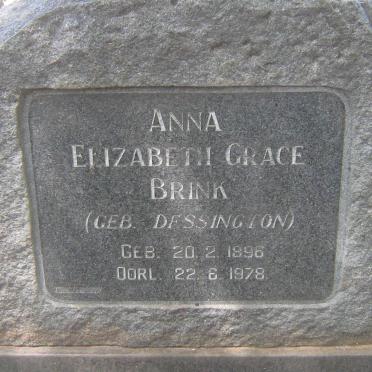 BRINK Anna Elizabeth Grace nee DESSINGTON 1896-1978