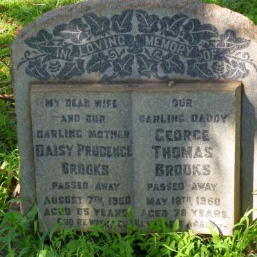 BROOKS George Thomas -1960 &amp; Daisy Prudence -1950