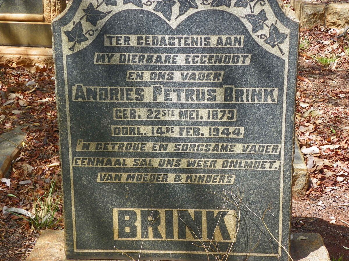 BRINK Andries Petrus 1873-1944