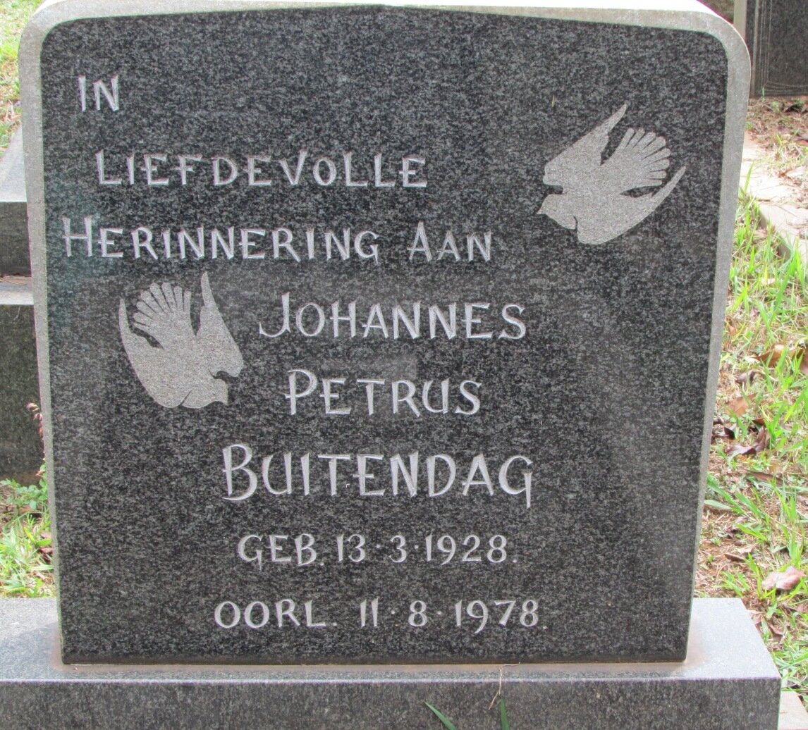 BUITENDAG Johannes Petrus 1928-1978