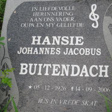 BUITENDACH Hansie Johannes Jacobus 1926-2006