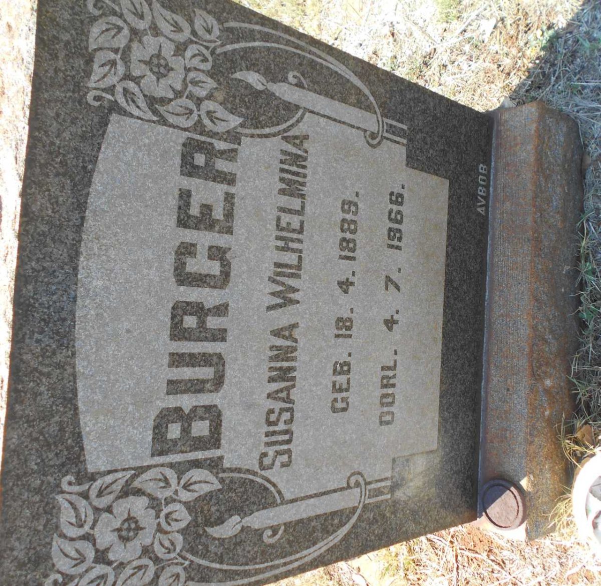 BURGER Susanna Wilhelmina 1889-1966