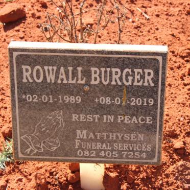 BURGER Rowall 1989-2019