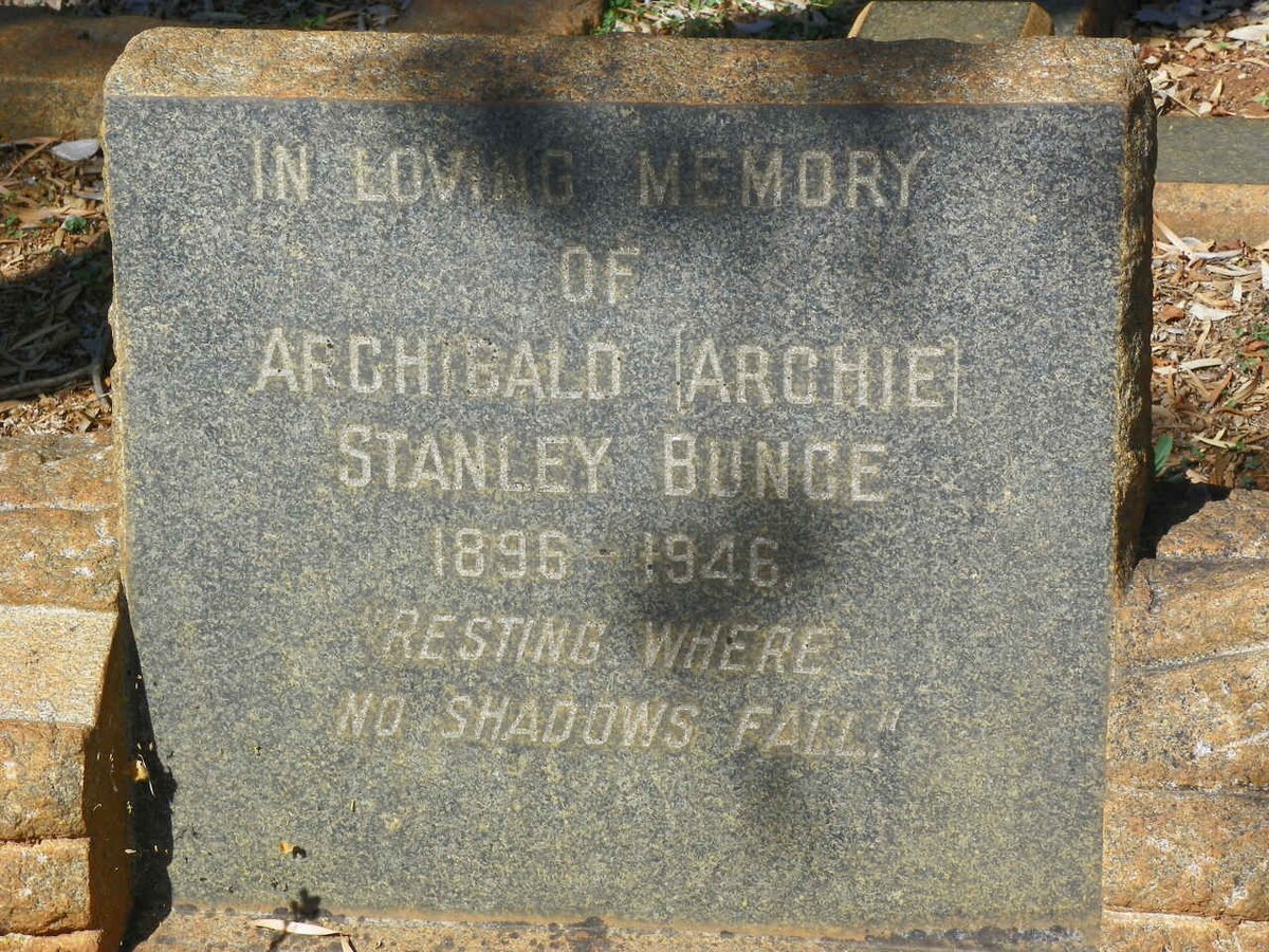BUNCE Archibald Stanley 1896-1946