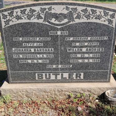 BUTLER Willem Andries 1889-1959 &amp; Johanna Barbara VISSCHER 1895-1961