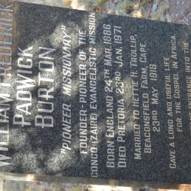 BURTON William Frederick Padwick 1886-1971