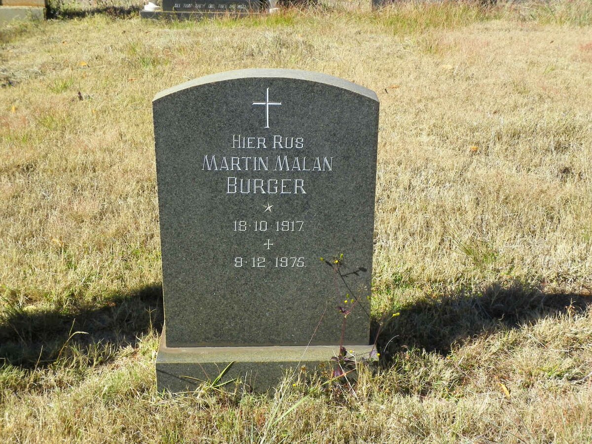 BURGER Martin Malan 1917-1975