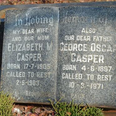 CASPER George Oscar 1897-1971 &amp; Elizabeth M. 1905-1963