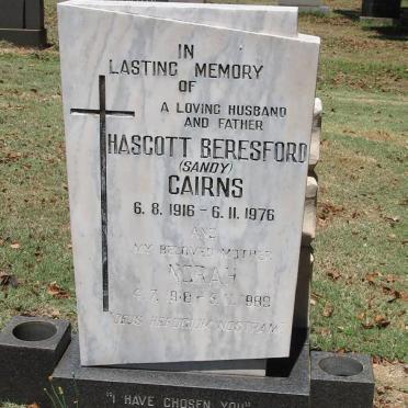 CAIRNS Hascott Beresford 1916-1976 &amp; Norah 1918-1989