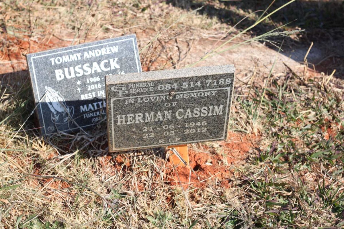 CASSIM Herman 1946-2012 :: BUSSACK Tommy Andrew 1966-2016