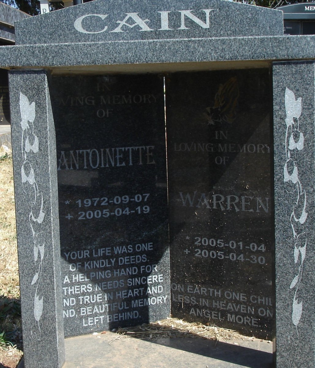 CAIN Antoinette 1972-2005 :: CAIN Warren 2005-2005