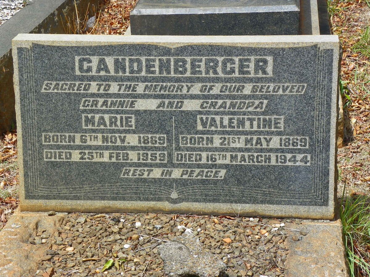 CANDENBERGER Valentine 1869-1944 &amp; Marie 1869-1959