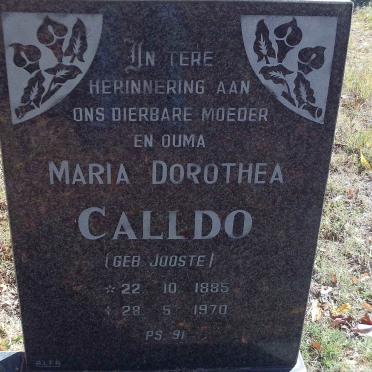CALLDO Maria Dorothea nee JOOSTE 1885-1970