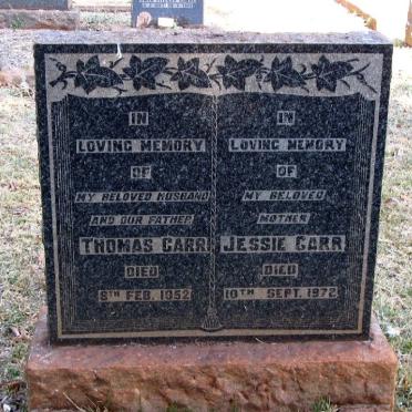 CARR Thomas -1952 &amp; Jessie -1972