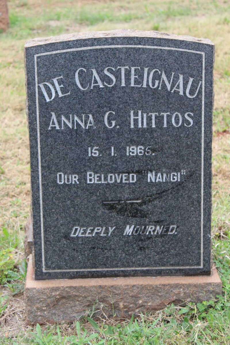 CASTEIGNAU Anna G. Hittos, de -1965