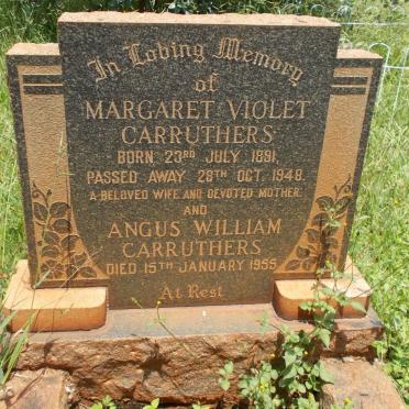 CARRUTHERS Angus William -1955 &amp; Margaret Violet 1891-1948