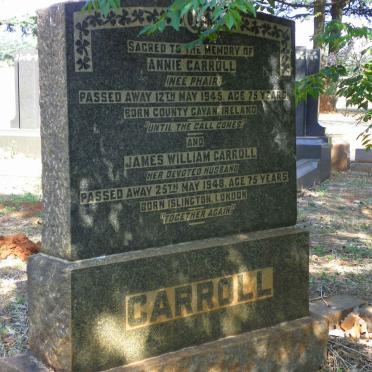 CARROLL James William -1948 &amp; Annie PHAIR -1945