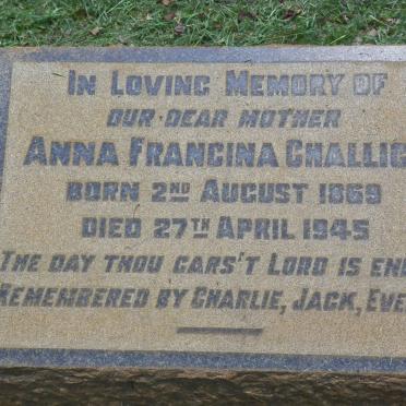 CHALLICE Anna Francina 1869-1945