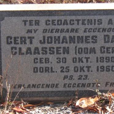 CLAASSEN Gert Johannes Daniel 1890-1960