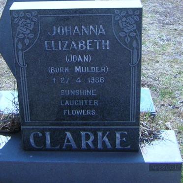 CLARKE Johanna Elizabeth nee MULDER -1986