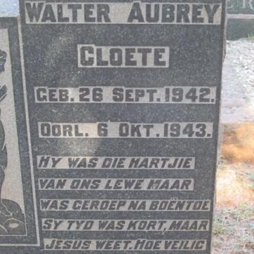 CLOETE Walter Aubrey 1942-1943