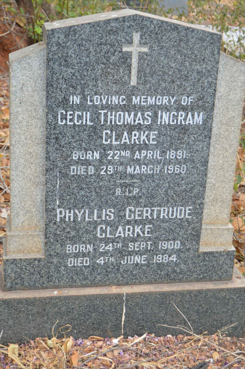 CLARKE Cecil Thomas Ingram 1891-1960 &amp; Phyllis Gertrude 1900-1984