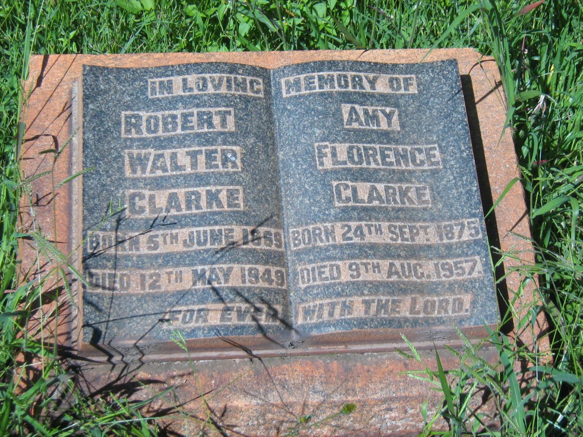 CLARKE Robert Walter 1869-1949 &amp; Amy Florence 1875-1957