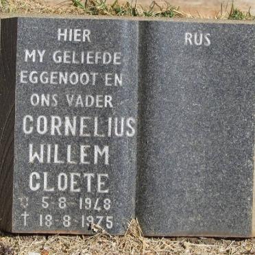 CLOETE Cornelius Willem 1948-1975