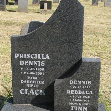 CLACK Priscilla Dennis 1956-2001 :: FINN Dennis -1972 &amp; Rebbeca 1938-1973