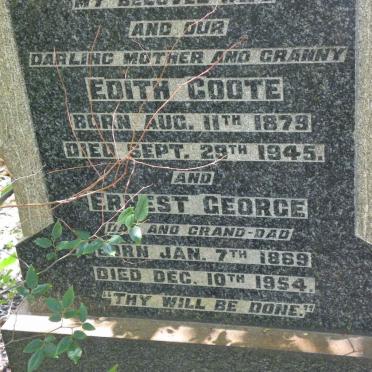 COOTE Ernest George 1869-1954 &amp; Edith 1879-1945