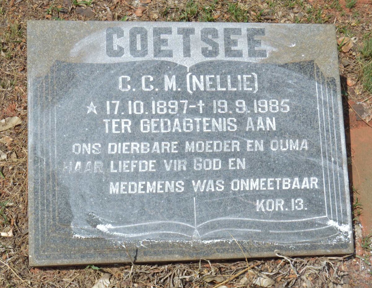 COETSEE C.C.M. 1897-1985