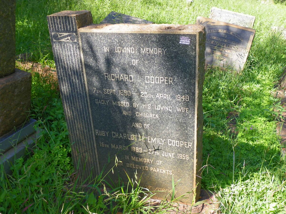COOPER Richard 1890-1948 &amp; Ruby Charlotte Emily 1893-1959