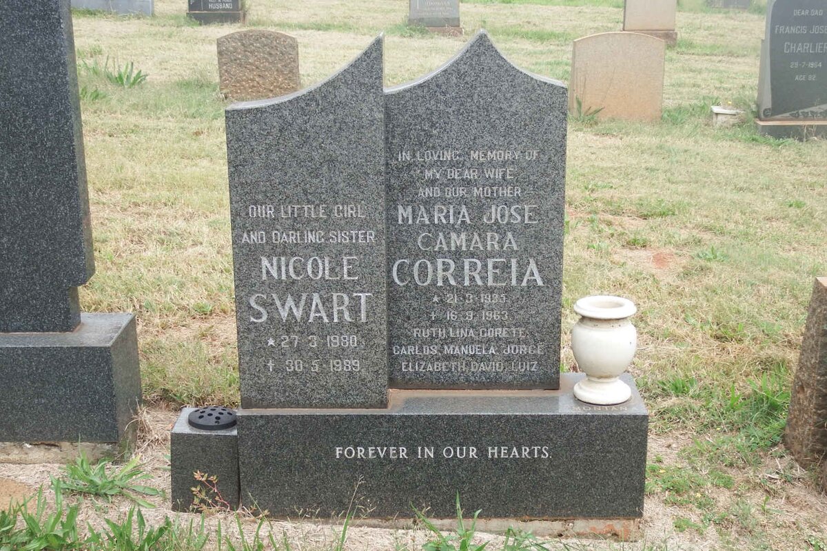 CORREIA Maria Jose Camara 1935-1963 :: SWART Nicole 1980-1989