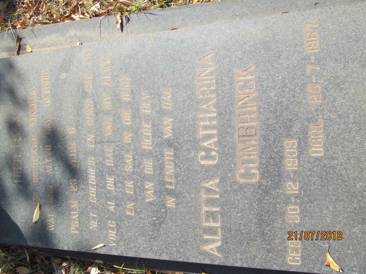 COMBRINCK Aletta Catharina 1909-1967