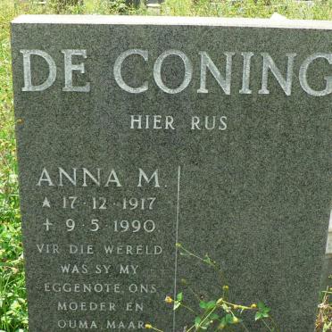 CONING Anna M., de 1917-1990