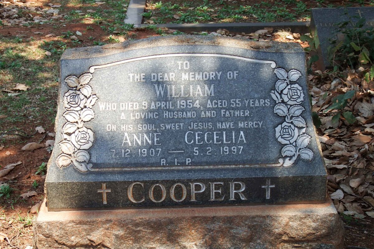 COOPER William -1954 &amp; Anne Cecelia 1907-1997