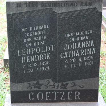 COETZER Leopoldt Hendrik 1896-1974 &amp; Johanna Catharina 1899-1981