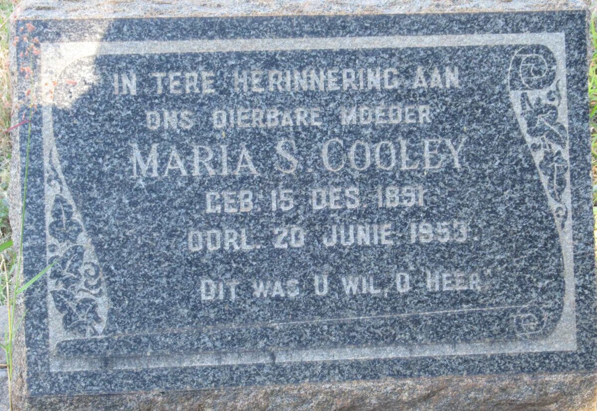 COOLEY Maria S. 1891-1953
