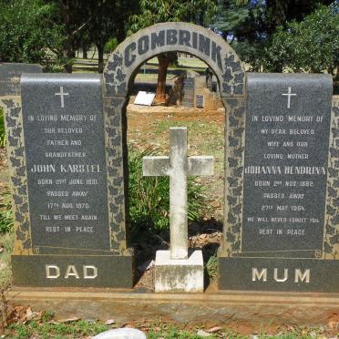 COMBRINK John Karstel 1891-1970 &amp; Johanna Hendrina 1892-1954