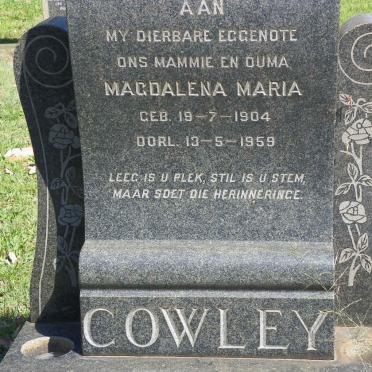 COWLEY Magdalena Maria 1904-1959