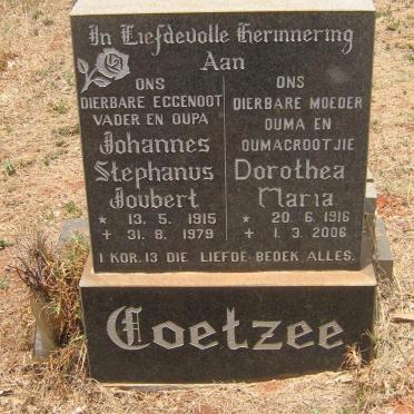 COETZEE Johannes Stephanus Joubert 1915-1979 &amp; Dorothea Maria 1916-2006