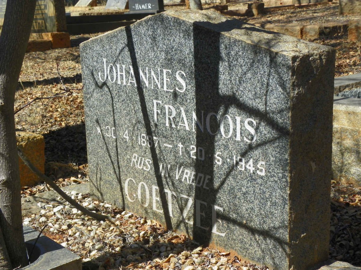 COETZEE Johannes Francois 1887-1945