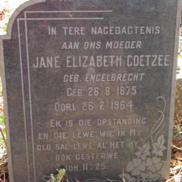 COETZEE Jane Elizabeth nee ENGELBRECHT 1875-1964