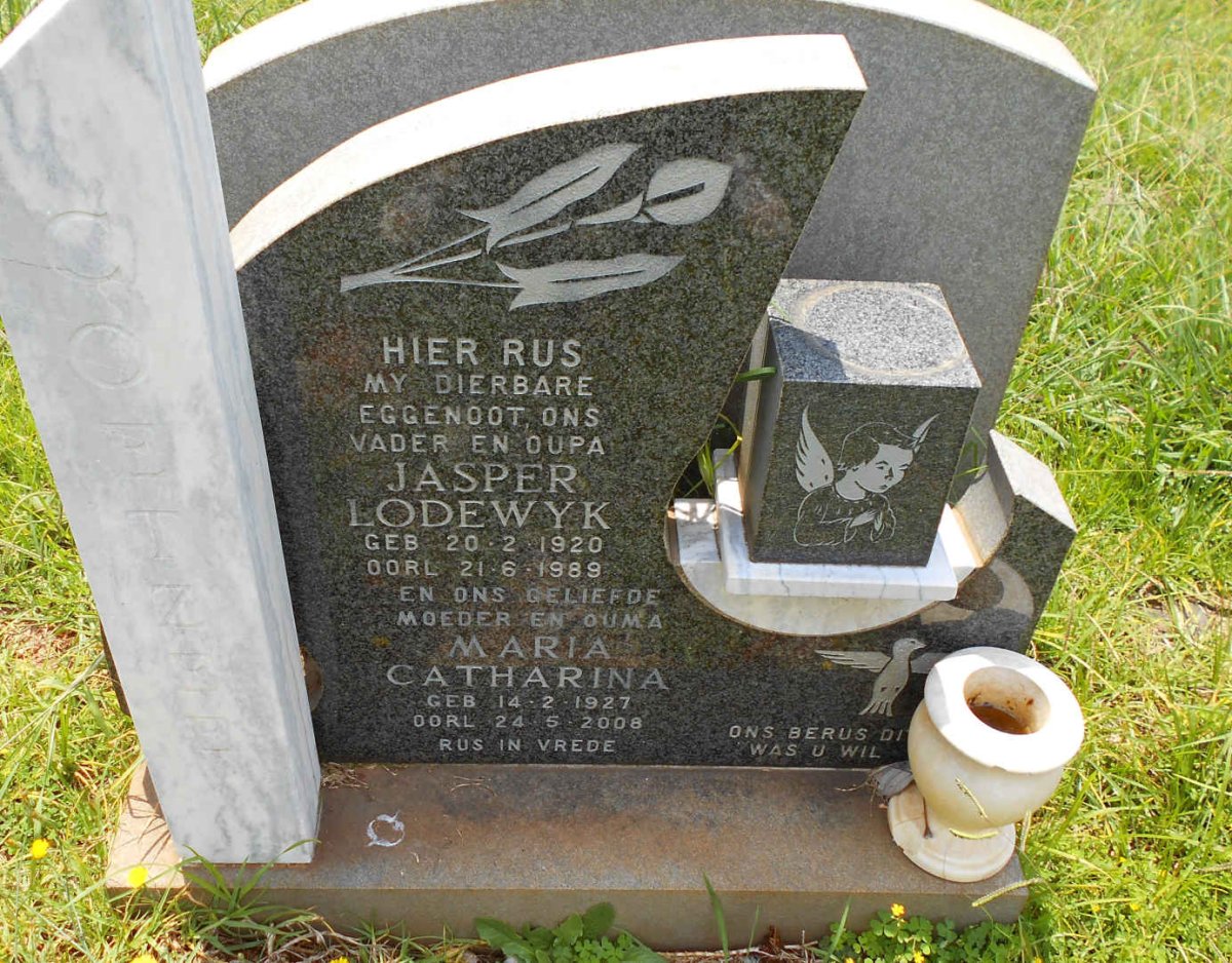 COETZEE Jasper Lodewyk 1920-1989 &amp; Maria Catharina 1927-2008