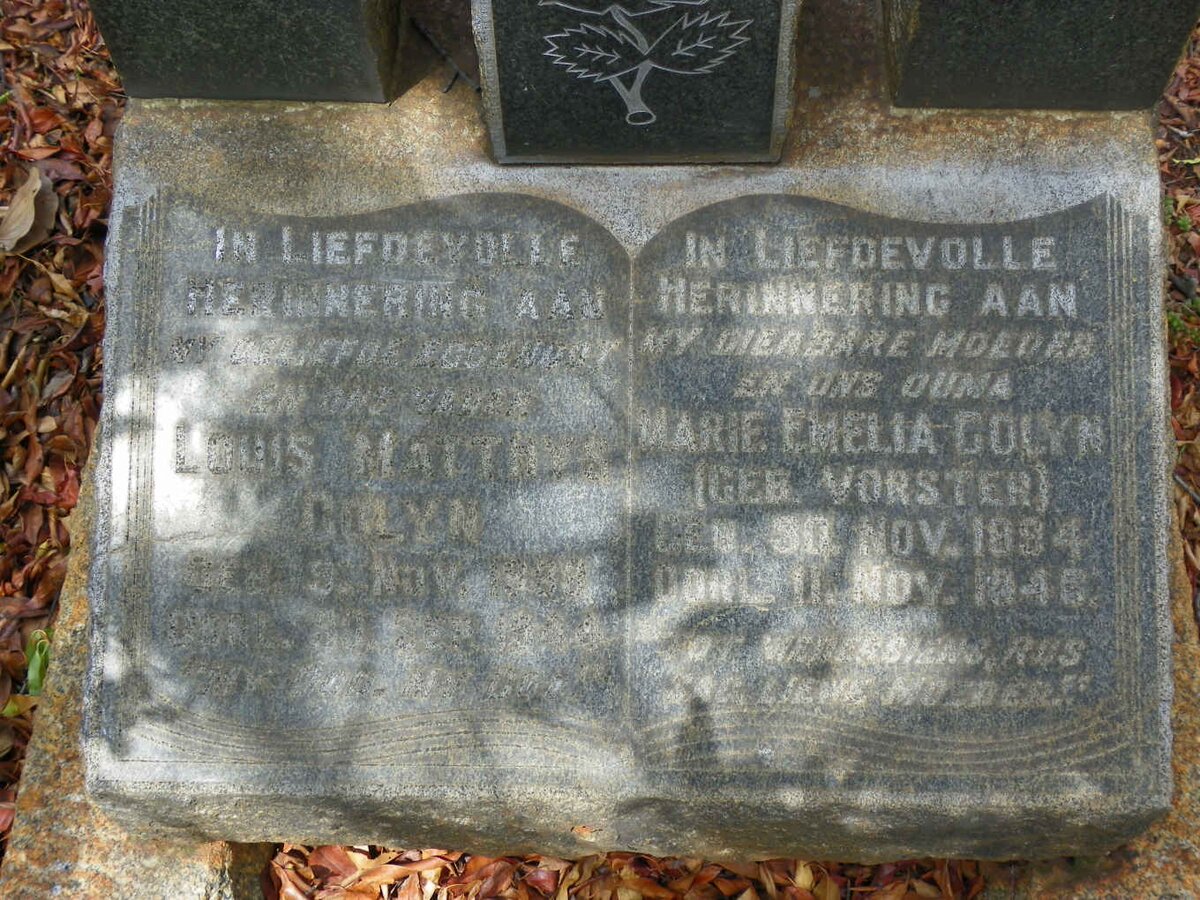 COLYN Louis Matthys 1888-1944 &amp; Marie Amelia VORSTER 1894-1946