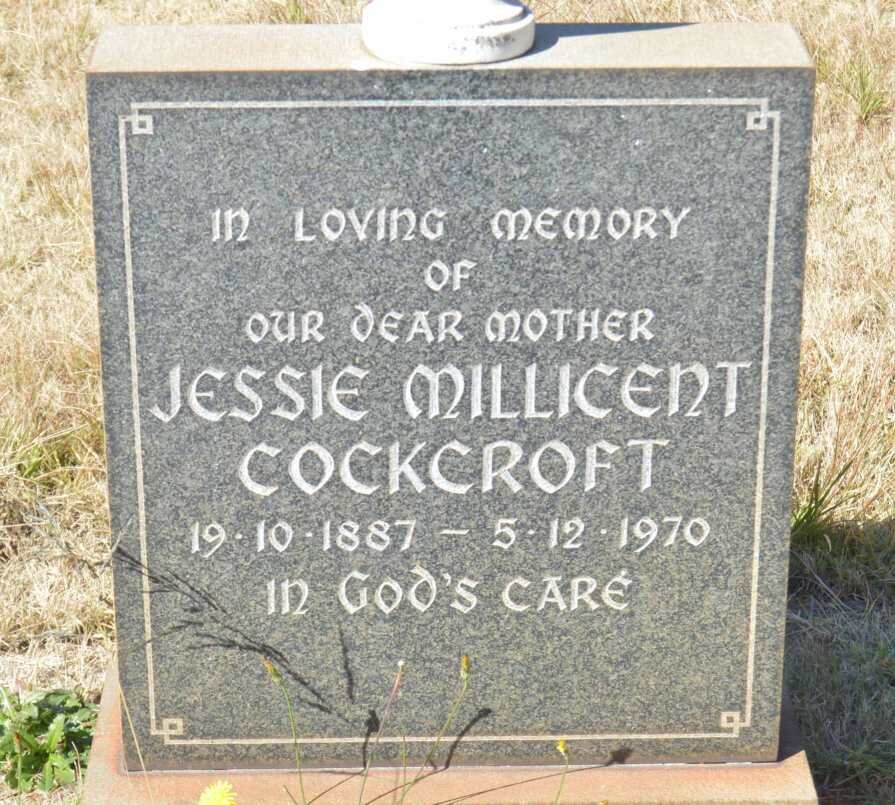 COCKCROFT Jessie Millicent 1887-1970