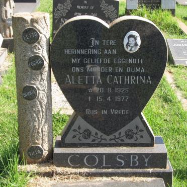 COLSBY Aletta Cathrina 1925-1977