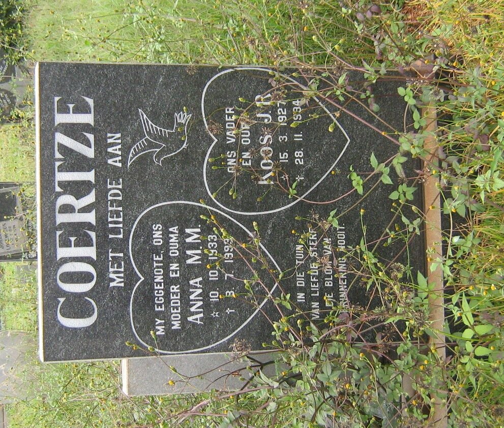 COERTZE Koos J.R. 1927-1994 &amp; Anna M.M. 1933-1993